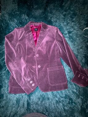 GAP Women's Velvet Blazer Jacket - Plum Pink